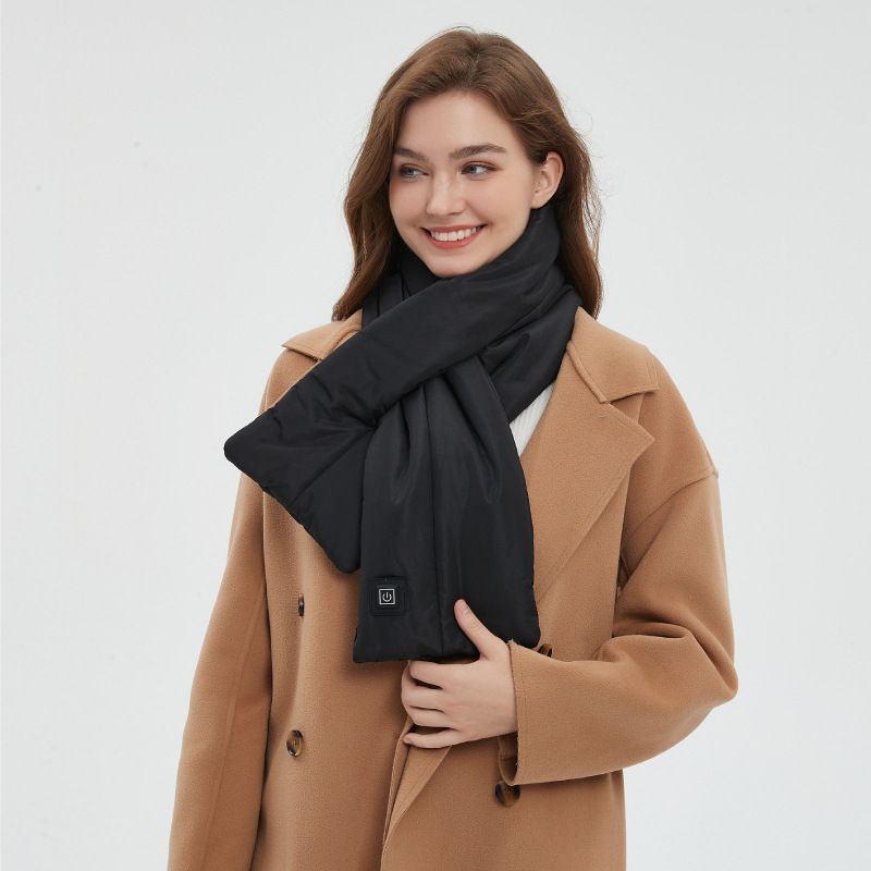 Rechargeable Thickened Heated Scarf Light Gray