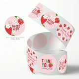 Strawberry Thank You Stickers 38mm 1 and a half inch