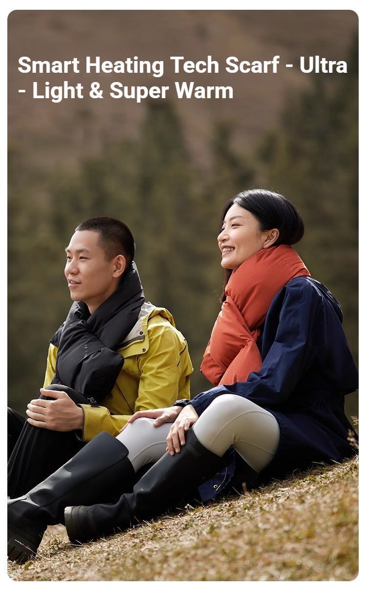 USB Heated White Duck Down Neck Warmer Black