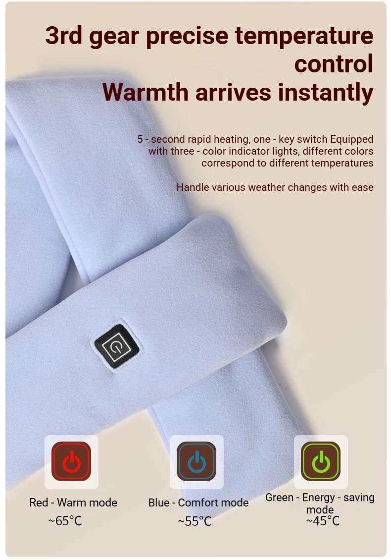 USB Rechargeable Graphene Heated Neck Warmer Gray-Gift Box Edition