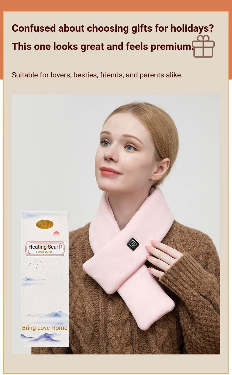 USB Rechargeable Graphene Heated Neck Warmer Gray-Gift Box Edition