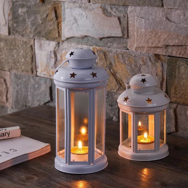 White Pink and Black Candle Holder Set of 3