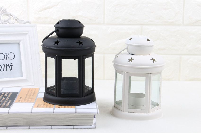 White Pink and Black Candle Holder Set of 3