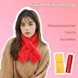 Winter Imitation Rabbit Fur USB Heated Scarf Pink