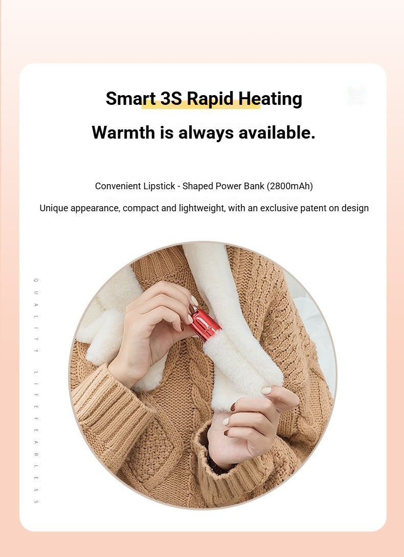 Winter Imitation Rabbit Fur USB Heated Scarf Pink-Gift Box Edition