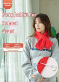 Winter Imitation Rabbit Fur USB Heated Scarf Red