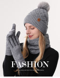 Women Khaki Argyle 3-Piece Set-Hat Scarf and Gloves