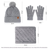 Women Pink Argyle 3-Piece Set-Hat Scarf and Gloves