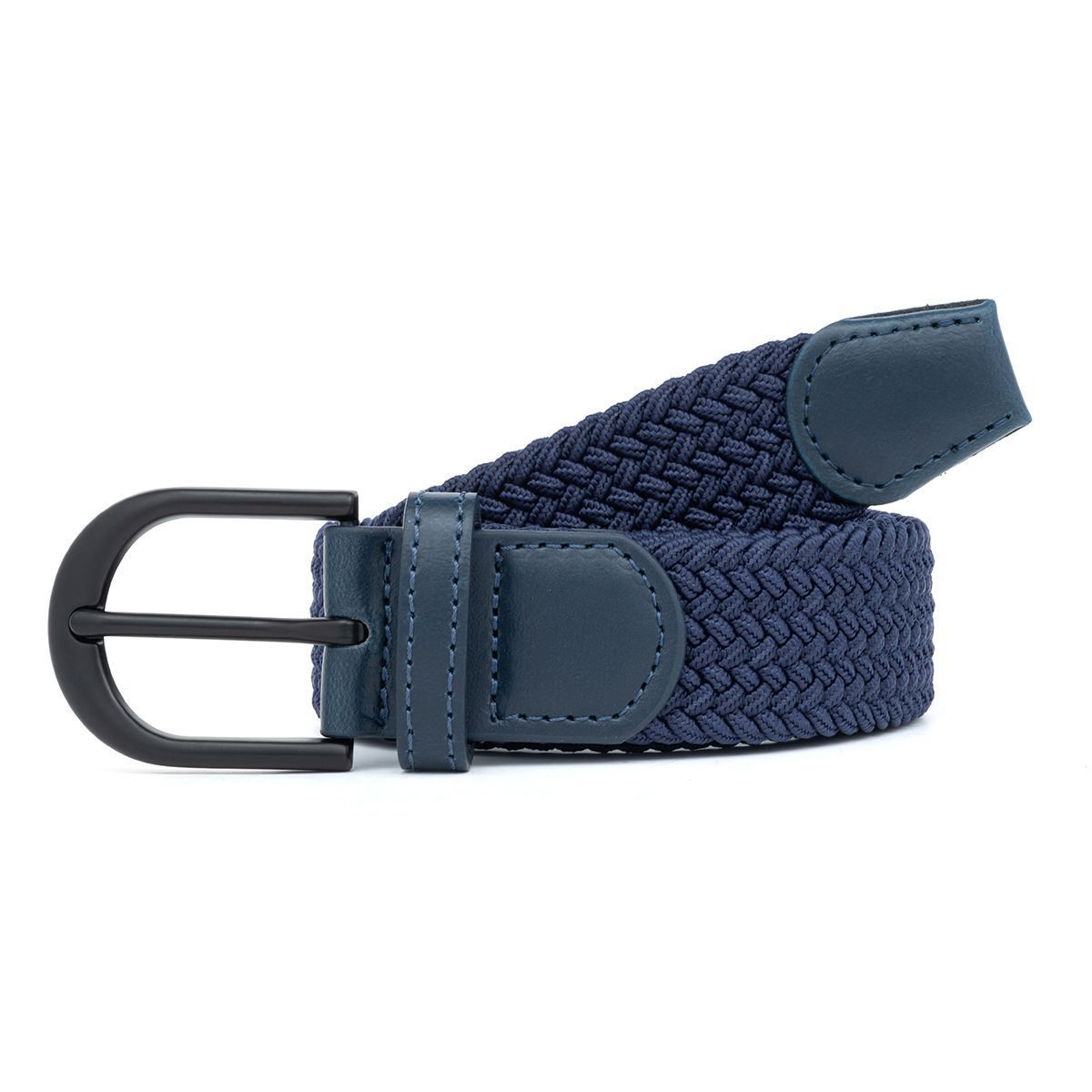 Men's Woven Belt Navy Blue 02