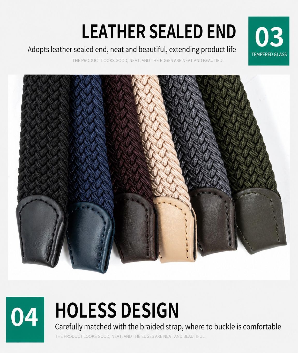 Men's Woven Belt Grey 01
