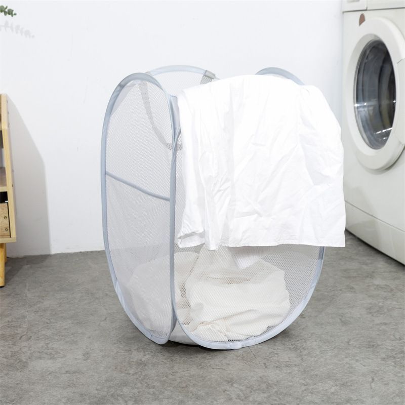 Foldable Laundry Hamper Light Gray 02
