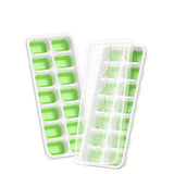 6Pcs 14-Grid Square Silicone Ice Cube Trays, Soft Bottom Ice Molds