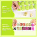 6Pcs 14-Grid Square Silicone Ice Cube Trays, Soft Bottom Ice Molds