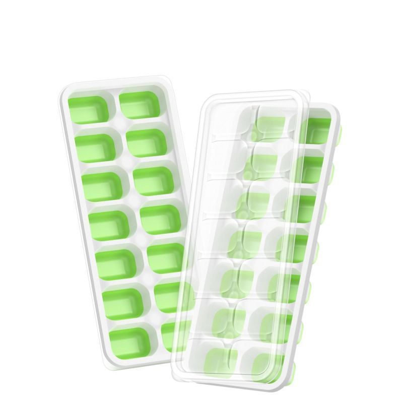 14 Grid Square Silicone Ice Tray, 4 Colors Soft Bottom Ice Making Mold