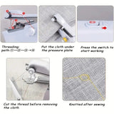 Handheld Sewing Machine, Mini Portable Sewing Machine, Quick Handheld Sewing Tool, Suitable for Fabric and Clothing (Batteries Not Included, Requires 4 AA Batteries), Colors of Fabric and Thread Spool in Accessories Are Random