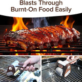 LED-lit electric barbecue brush, rechargeable rotating cleaning, instantly cleans the grill after backyard BBQ, lazy cleaning essential.(gold)