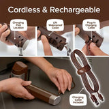 LED-lit electric barbecue brush, rechargeable rotating cleaning, instantly cleans the grill after backyard BBQ, lazy cleaning essential.(BROWN)