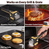 LED-lit electric barbecue brush, rechargeable rotating cleaning, instantly cleans the grill after backyard BBQ, lazy cleaning essential.(BROWN)