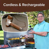 LED-lit electric barbecue brush, rechargeable rotating cleaning, instantly cleans the grill after backyard BBQ, lazy cleaning essential.(BROWN)