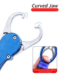 Aluminum Alloy Fish Control & Weighing Tool – Curved Jaw Anti-slip Lock, 18KG Instant Reading Scale（red)