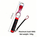 Aluminum Alloy Fish Control & Weighing Tool – Curved Jaw Anti-slip Lock, 18KG Instant Reading Scale(BLUE)