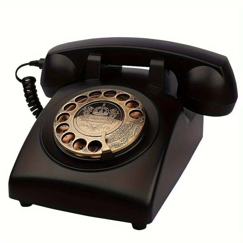 Light Luxury Retro European Telephone: Royal court-style design, eco-friendly ABS material, free from digital distractions, perfect for home and office, returning to pure communication.black