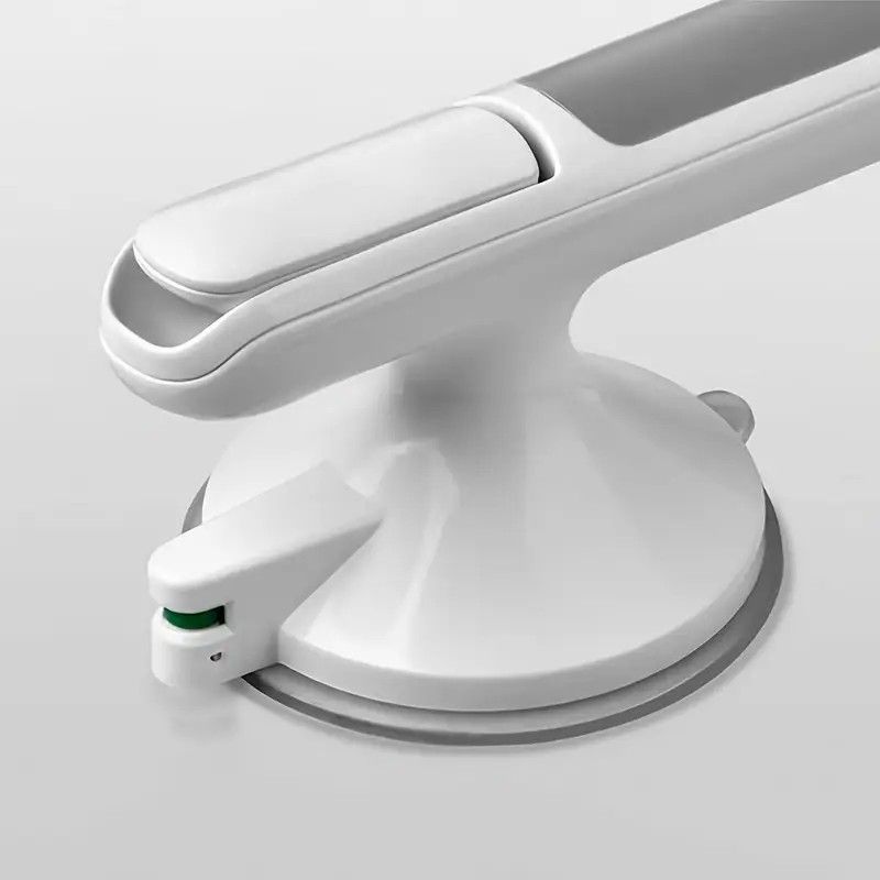 Drill-free Suction Cup Safety Grab Bar – Dual Suction Cup Vacuum Adsorption, Load Capacity 120kg, Red and Green Indicator Light for Visual Safety, Anti-slip Handle for Multi-scenario Use