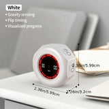 Flip to Start Timing, Efficiency Tool! 7 Presets + Visualized Progress, Gravity Sensor Timer, Universal for Study/Kitchen/Fitness/Baking（BLACK)