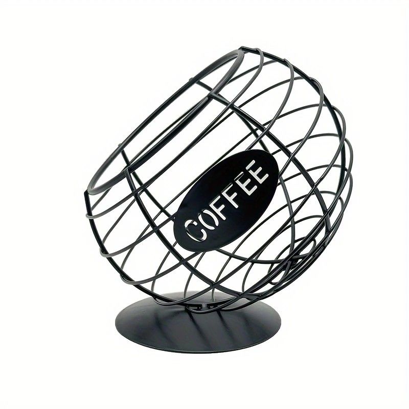1pc Unique Coffee Capsule Basket Iron Coffee Pod Holder with Slanted Design for Home Bar and Cafe Display。black