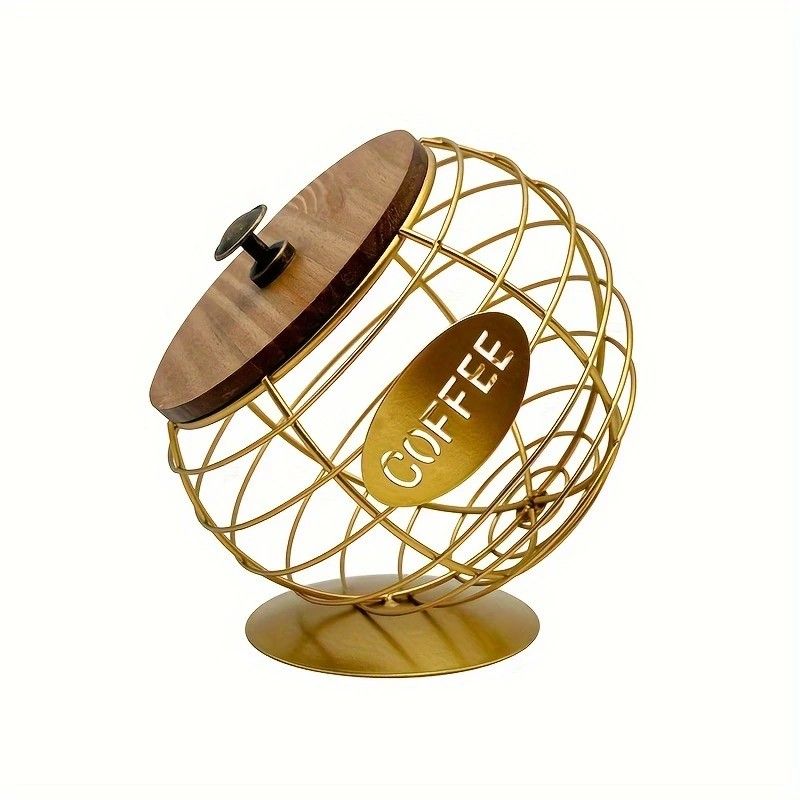 1pc Unique Coffee Capsule Basket Iron Coffee Pod Holder with Slanted Design for Home Bar and Cafe Display。black
