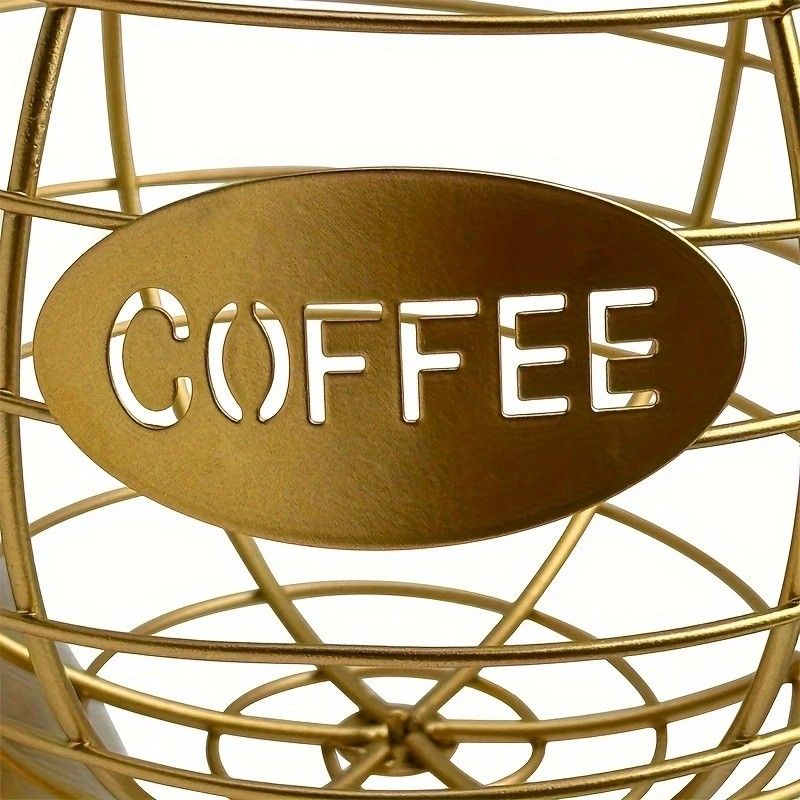 1pc Unique Coffee Capsule Basket Iron Coffee Pod Holder with Slanted Design for Home Bar and Cafe Display.golden