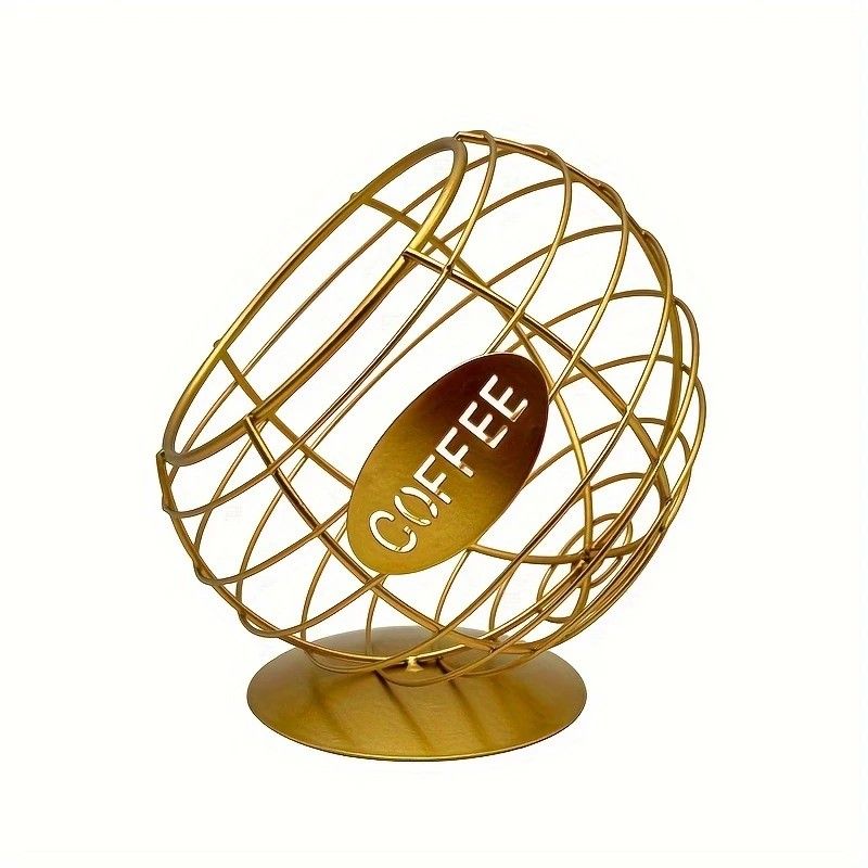 1pc Unique Coffee Capsule Basket Iron Coffee Pod Holder with Slanted Design for Home Bar and Cafe Display.golden