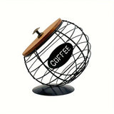 1pc Unique Coffee Capsule Basket Iron Coffee Pod Holder with Slanted Design for Home Bar and Cafe Display.golden
