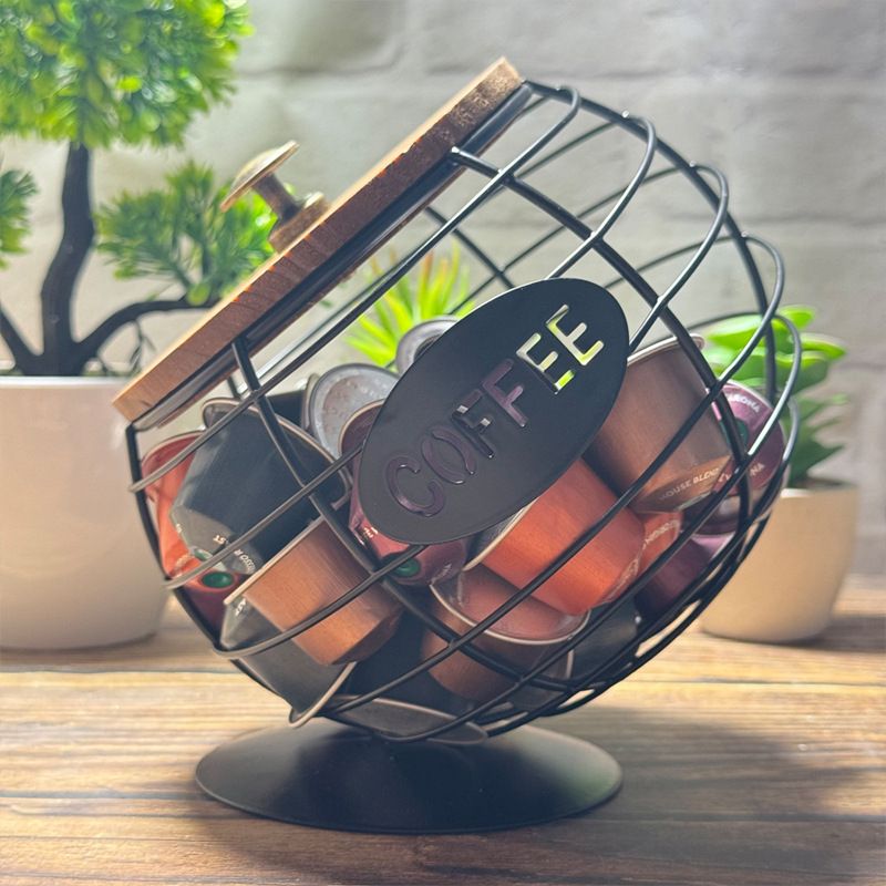 1pc Unique Coffee Capsule Basket Iron Coffee Pod Holder with Slanted Design for Home Bar and Cafe Display.golden