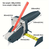 Professional Gypsum Board Cutter Kit with 5m Tape Measure & 5 Spare Blades Aluminum TPR Handle for Dust Free Drywall Foam KT Board Cutting Includes Pencil Ideal for DIY & Professional Use
