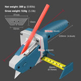 Professional Gypsum Board Cutter Kit with 5m Tape Measure & 5 Spare Blades Aluminum TPR Handle for Dust Free Drywall Foam KT Board Cutting Includes Pencil Ideal for DIY & Professional Use