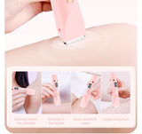 Women's Electric Dual Head Hair Remover – Double Ring Blade for Efficient Hair Removal, Fine Trimming Blade for Detailed Grooming, IPX7 Full Body Waterproof, Safe and Painless（pink)