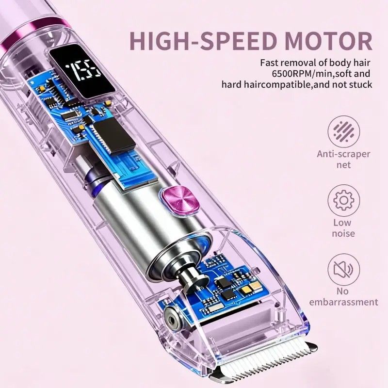 Women's Electric Dual Head Hair Remover – Double Ring Blade for Efficient Hair Removal, Fine Trimming Blade for Detailed Grooming, IPX7 Full Body Waterproof, Safe and Painless(purple)