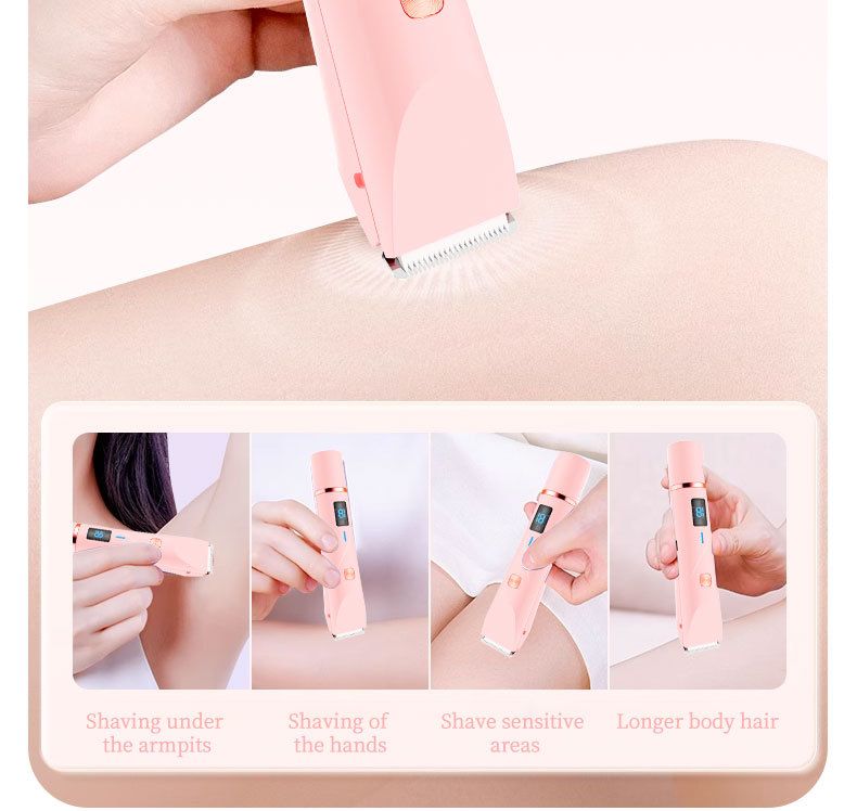 Women's Electric Dual Head Hair Remover – Double Ring Blade for Efficient Hair Removal, Fine Trimming Blade for Detailed Grooming, IPX7 Full Body Waterproof, Safe and Painless(purple)