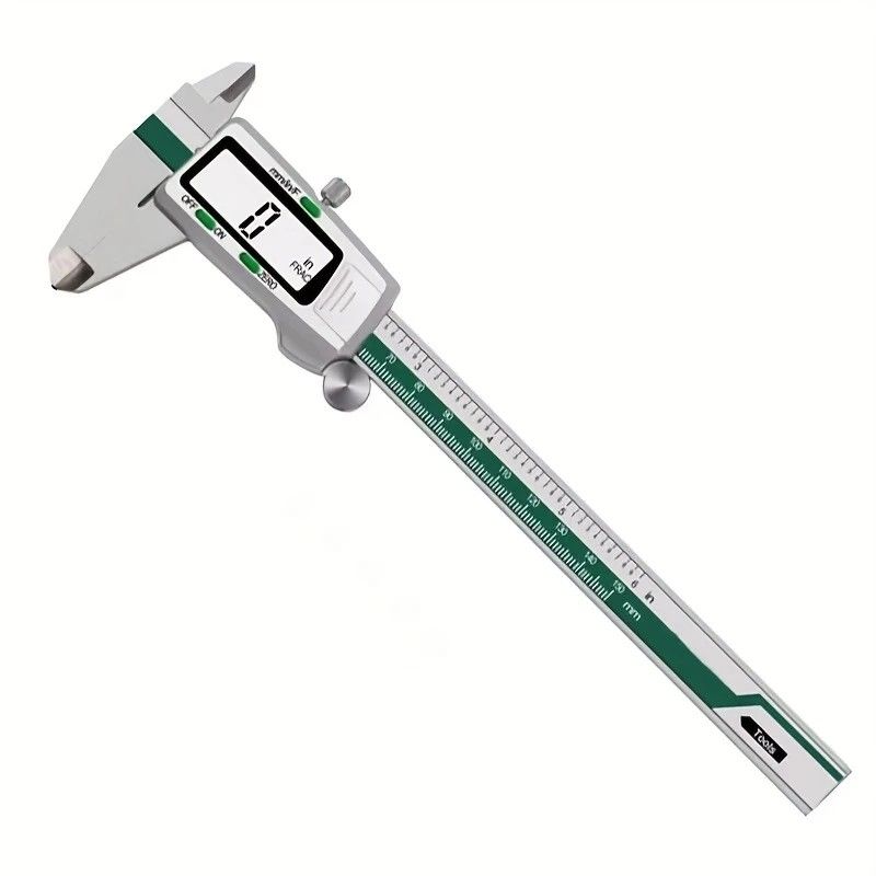 Stainless Steel Digital Caliper 150mm 6 Inch LCD Three Mode Metric Imperial Fractional One Touch Switch with Protective Case for Machinery DIY Precise Measurement