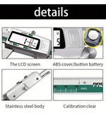 Stainless Steel Digital Caliper 150mm 6 Inch LCD Three Mode Metric Imperial Fractional One Touch Switch with Protective Case for Machinery DIY Precise Measurement