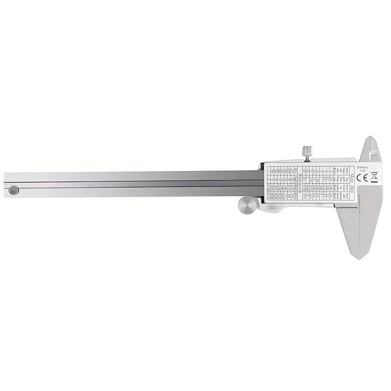 Stainless Steel Digital Caliper 150mm 6 Inch LCD Three Mode Metric Imperial Fractional One Touch Switch with Protective Case for Machinery DIY Precise Measurement