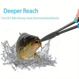 Multi-functional Fishing Pliers - Long Nose, Rust-proof & Anti-slip, Easy Hook Removal & Fish Control(Blue bending pliers）