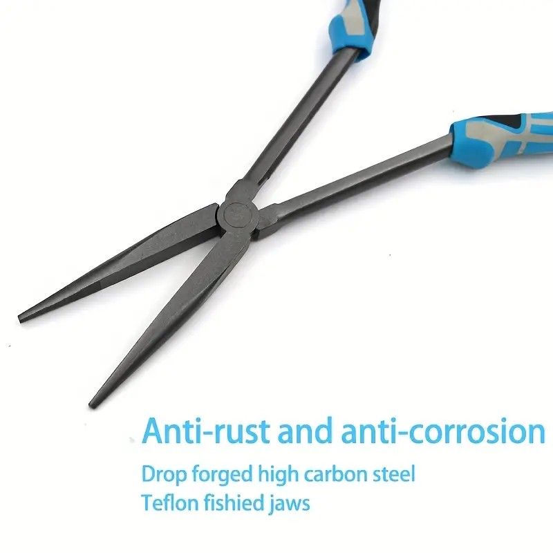 Multi-functional Fishing Pliers - Long Nose, Rust-proof & Anti-slip, Easy Hook Removal & Fish Control(Blue bending pliers）
