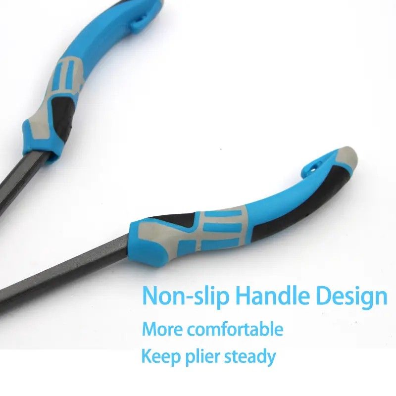 Multi-functional Fishing Pliers - Long Nose, Rust-proof & Anti-slip, Easy Hook Removal & Fish Control(Blue bending pliers）