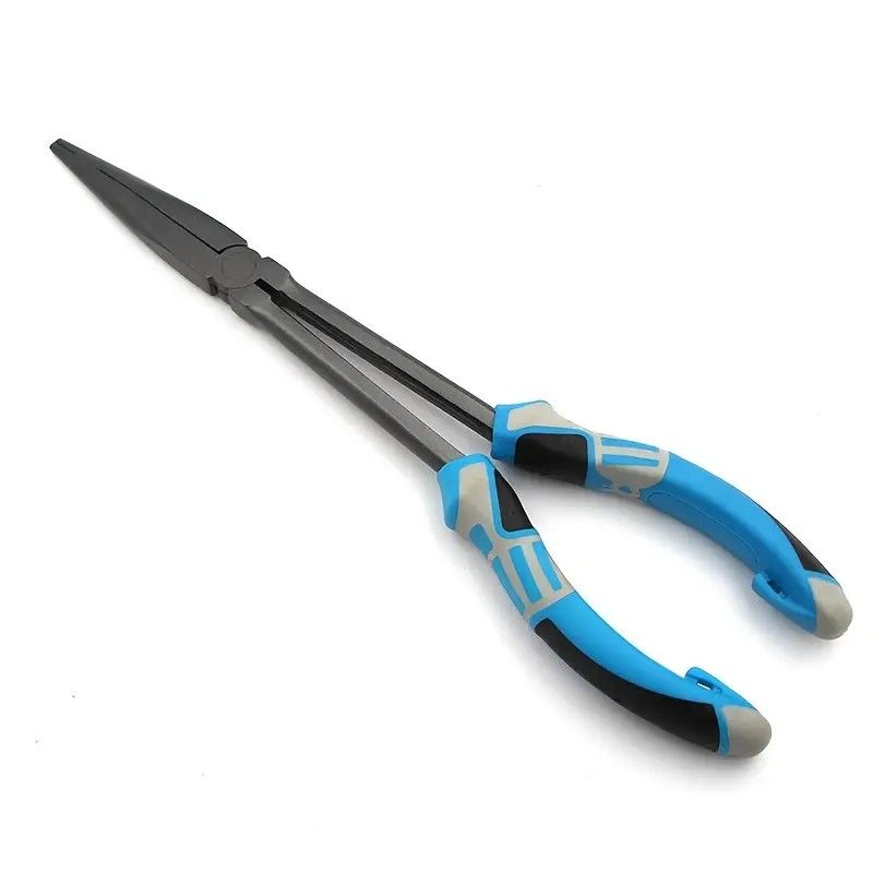 Multi-functional Fishing Pliers - Long Nose, Rust-proof & Anti-slip, Easy Hook Removal & Fish Control(Blue bending pliers）