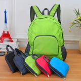 Foldable Nylon Backpack – Lightweight, Durable, and Strong Load Capacity, Four-Step Folding Transforms into a Handbag in Seconds, Multi-pocket Organization with Breathable Carrying(blue)