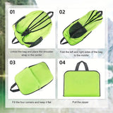 Foldable Nylon Backpack – Lightweight, Durable, and Strong Load Capacity, Four-Step Folding Transforms into a Handbag in Seconds, Multi-pocket Organization with Breathable Carrying(GREEN)
