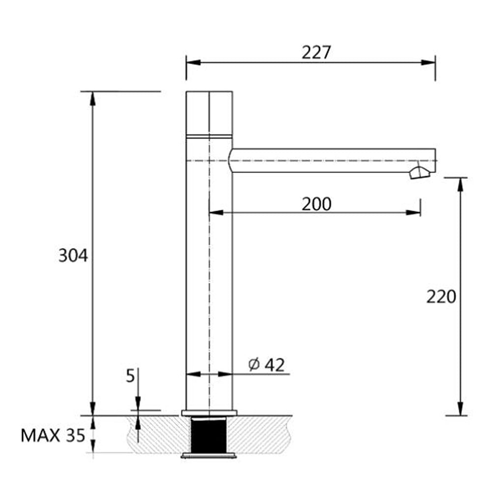 WELS Black 30cm Tall Basin Mixer Vanity Sink Faucet Bubble Tap Laundry 180Âº Turn