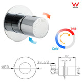 Shower Heads & Screens: Chrome Bath Control Shower Mixer Brass Round Wall Mounted Hot Cold Water Valve
